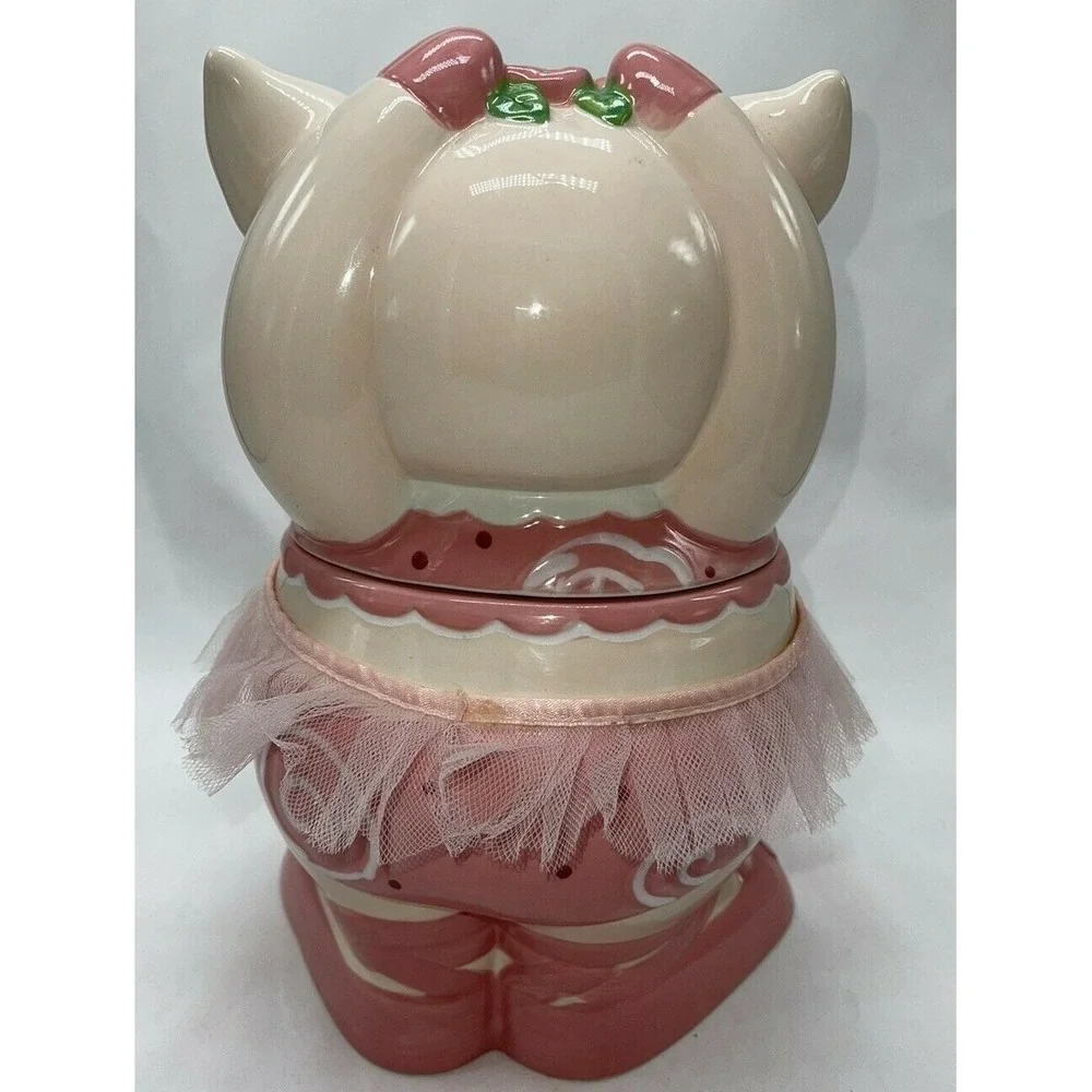 Vintage Ballerina Dancing Pink Pig with Tutu Ceramic Cookie Jar 11.5